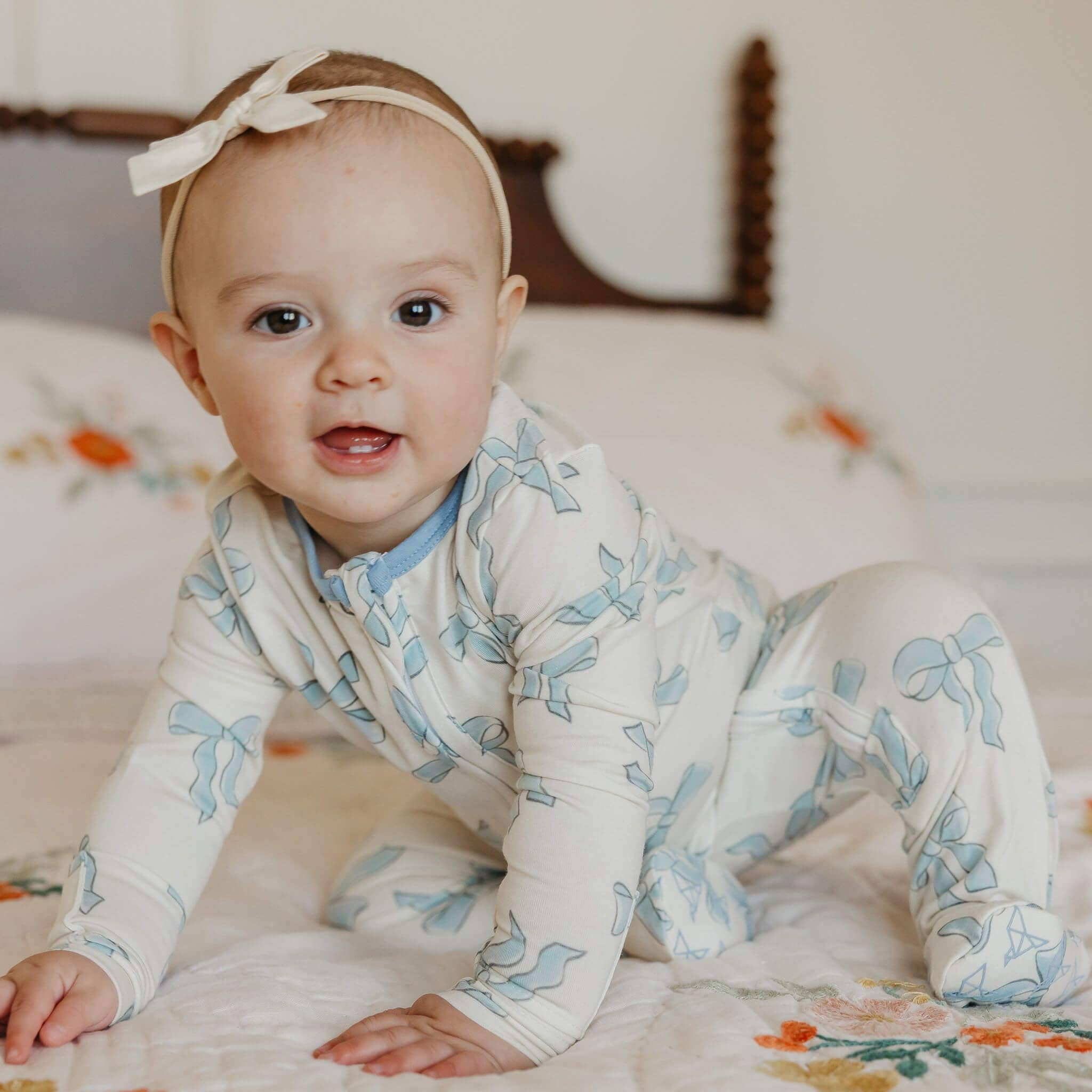 Copper Pearl Zip-Up Footie Pajama - Daphne