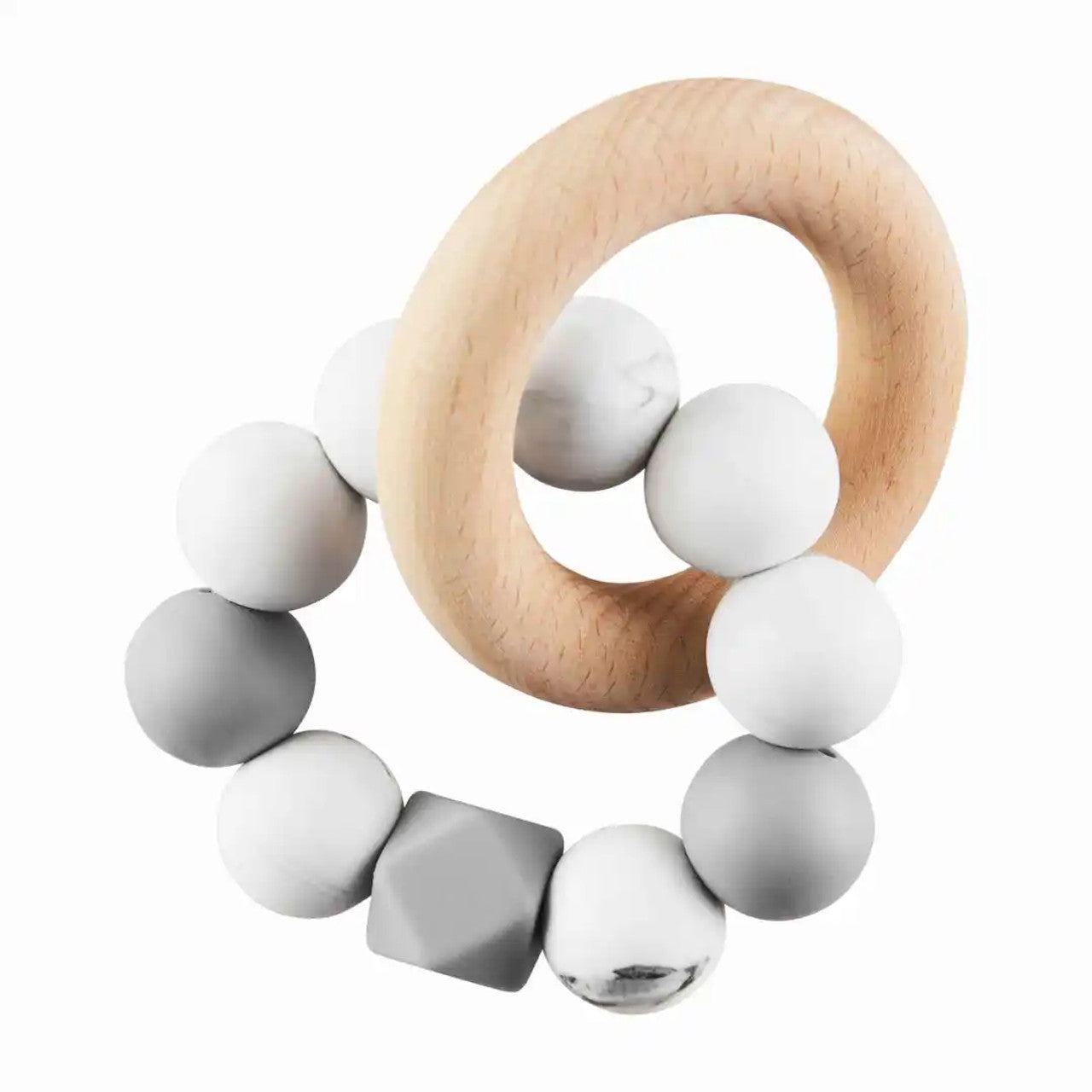 Grey Silicone Wood Teether