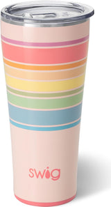 Swig Life 32oz Insulated Tumbler, Travel Coffee Tumbler with Lid, Cup Holder Friendly Travel Coffee Mug, Stainless Steel Thermos (Good Vibrations)