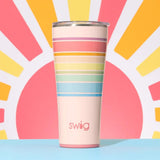 Swig Life 32oz Insulated Tumbler, Travel Coffee Tumbler with Lid, Cup Holder Friendly Travel Coffee Mug, Stainless Steel Thermos (Good Vibrations)