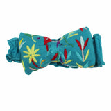 Embroidered Bowtie Headband 0-12M Teal Floral