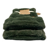 Little Bear Faux Fur Reversible Sherpa Baby Blanket - Forest Green
