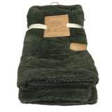 Little Bear Faux Fur Reversible Sherpa Baby Blanket - Forest Green