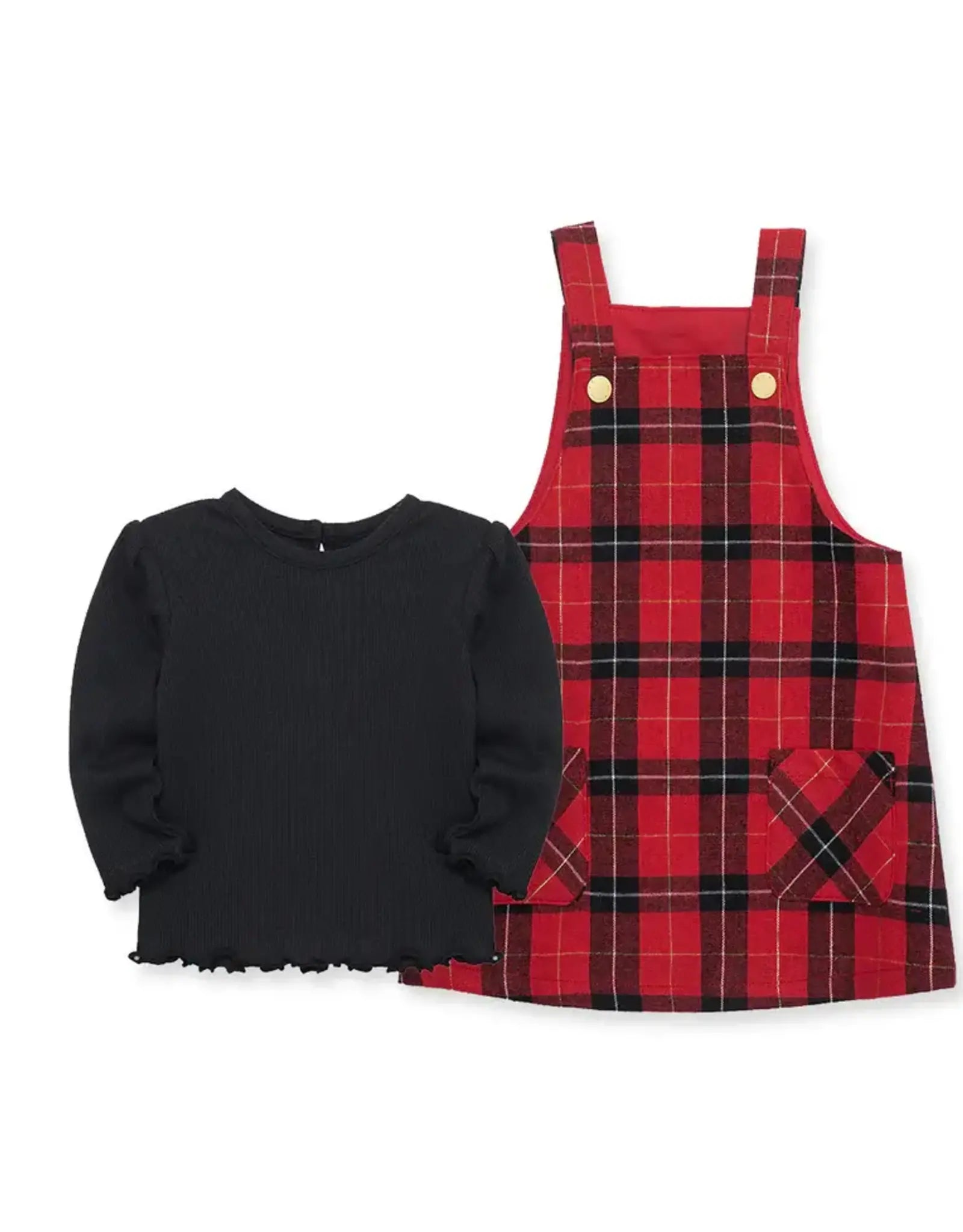 Little Me Girls Red & Black Jumper Set