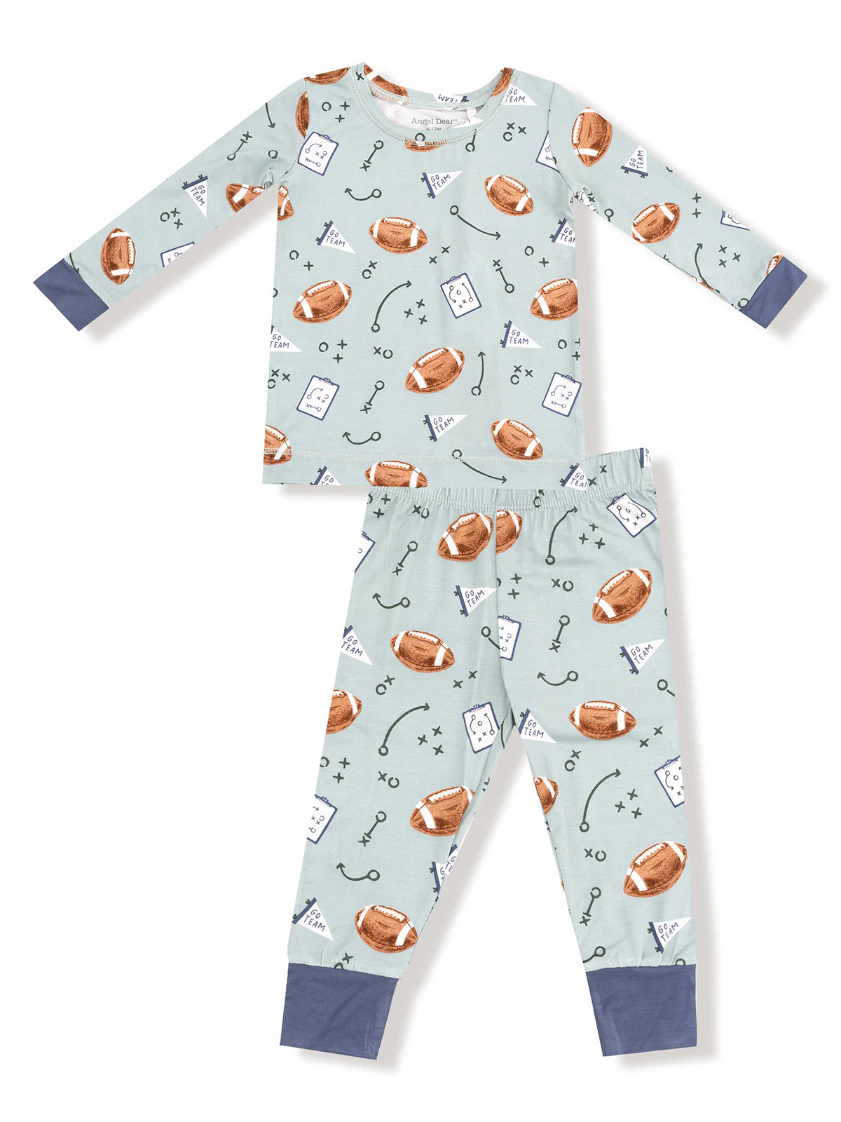 Long Sleeve Loungewear Set, Touchdown Time - Grey
