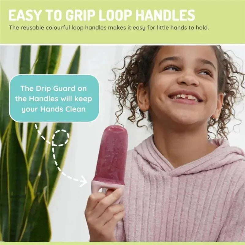 Melii - Ice Pop Molds with Tray, 6 Make-Your-Own Popsicle Molds