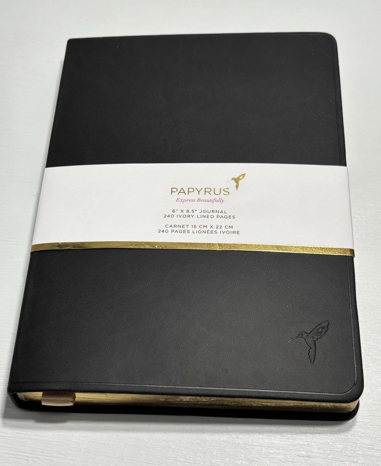 PAPYRUS Gilded Notebook Journal 240 Ivory Lined Pages with Bookmark