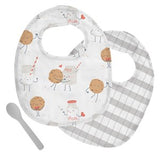 Stephen Joseph- Muslin Bib Set W/ spoon