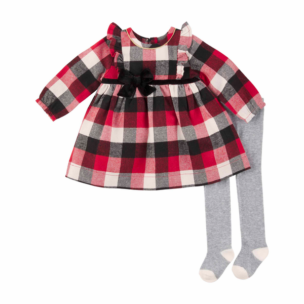 Buffalo Check Dress And Tights 4T